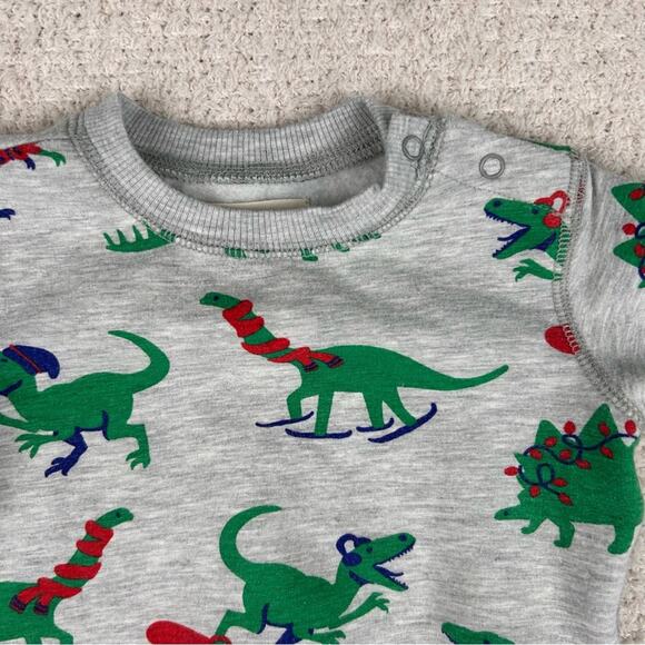 Tucker + Tate Boys Matching Set 6M Gray Dino Print Fleece Sweatshirt and Joggers - Picture 5 of 7